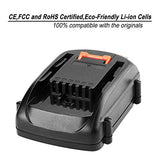 Powilling 2Pack Replacement Battery for WOR 20 Volt Battery Lithium 3.5Ah WA3520 WA3525 WG151s, WG155s, WG251s, WG255s, WG540s, WG545s, WG890, WG891 Powilling
