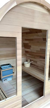 Canadian Red Cedar Wood Dome Top Wet/Dry Swedish Outdoor Steam Sauna SPA with 6KW OR 9KW Heater, Shingled Roof MCP-Distributions