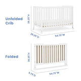 Simmons Kids Aria Full Size Portable Folding Crib - Greenguard Gold Certified, Bianca White