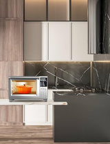 Nuwave Bravo XL Pro Air Fryer Toaster Oven, Improved 100% Super Convection, Quicker & Crispier Results, 100 Presets, Multi-Layer Even Cooking, 50-500F, Smart Probe, PFAS Free, 30QT, Stainless Steel Nuwave