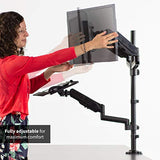 VIVO Black Dual Monitor Sit-Stand Height Adjustable Workstation, Standing Desk Mount with Pneumatic Spring, Holds 2 Screens up to 32 inches STAND-SIT2B VIVO