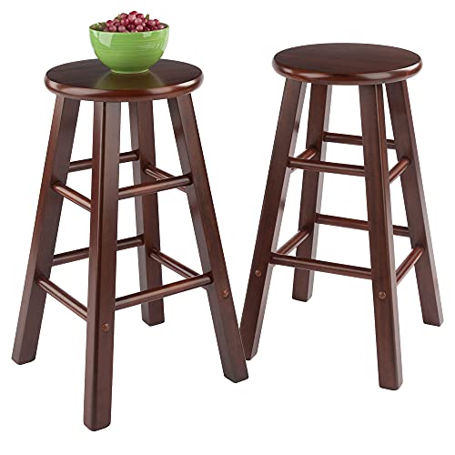 Winsome Wood Element Counter Stools, 2-Pc Set, Walnut, 24 - WoodArtSupply