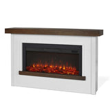 Real Flame Bernice 67" Landscape Electric Fireplace with Mantel for Living Room or Bedroom, Replaceable Fireplace Insert Heater, Realistic Log and Flame Effect, Remote Control (White) Real Flame