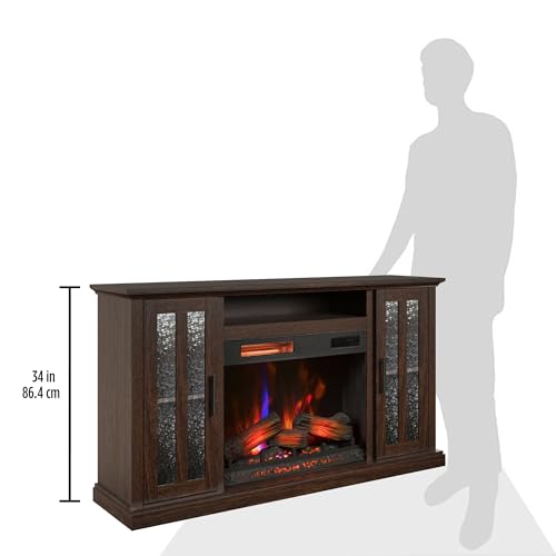 duraflame® Electric Fireplace TV Stand, Farmhouse Media Mantel with Storage, Stromburg Oak Duraflame