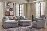 Signature Design by Ashley Modmax Contemporary Indoor Upholstered Press-Back Rocker Swivel Glider Recliner with Hidden Storages, Light Gray Signature Design by Ashley