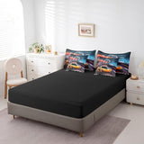 Feelyou Boys Race Car King Size 7 Piece Bedding Set Kids Racing Car Comforter Set with Sheets, Pillowcases & Cushion Cover Feelyou