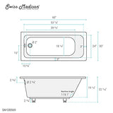 Swiss Madison Well Made Forever SM-DB569 Voltaire 60"x30" Acrylic Drop-In Bathtub Swiss Madison