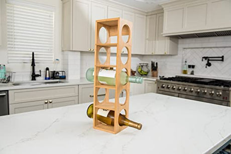 Lipper International 8305 Bamboo Wood Stackable 5-Bottle Wine Rack, 20-3/4" x 5-3/8" x 4-3/4" Lipper International