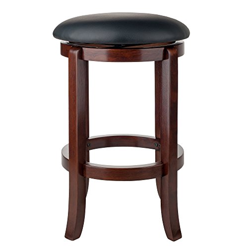 Winsome Walcott Swivel Bar Stool, 24", Walnut - WoodArtSupply