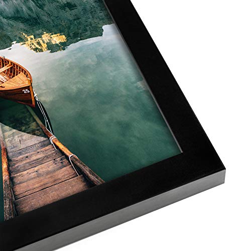 Americanflat 12x18 Black Picture Frame - Engineered Wood Photo Frame with Shatter-Resistant Glass and Hanging Hardware for Wall Display Americanflat