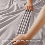 AGGBEERY 100% French Linen Sheets Natural Linen King Size Sheets Set, Breathable and Durable for Hot Sleepers, 4 Pcs Bed Sheets with 16 Inch Deep Pocket - 1 Flat Sheet, 1 Fitted Sheet, 2 Pillowcases AGGBEERY