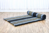 Leewadee - Foldable Floor Mattress - Japanese Roll Up Futon -Trifold Tatami Mat- Guest Floor Bed - Camping Mattress - Thai Massage Mat, Kapok Filled, 75 x 39 inches, Blue Leewadee