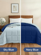 Full Size, Navy Blue/SkyBlue Alternative Down Comforter - Warm, Lightweight & Breathable Hotel Quality Bedding Set for Men, Women, Kids & Teens - All Season Cooling Microfiber Duvet Insert Comforter CGK Unlimited
