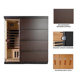 Blue Wave BSA7008 Sirona 3-Person Hemlock Infrared 8 Carbon Heaters Infared Sauna, Espresso Blue Wave