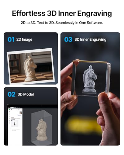 xTool F2 Ultra UV Laser Engraver, 5W UV Laser, 3D Inner and Fine Glass Engraving, Dual 48MP Cameras, 15,000 mm/s High Speed, AI Powered 2D-to-3D Software, Ultra-Precise Detail on Glass Plastic Acrylic xTool