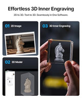 xTool F2 Ultra UV Laser Engraver, 5W UV Laser, 3D Inner and Fine Glass Engraving, Dual 48MP Cameras, 15,000 mm/s High Speed, AI Powered 2D-to-3D Software, Ultra-Precise Detail on Glass Plastic Acrylic xTool