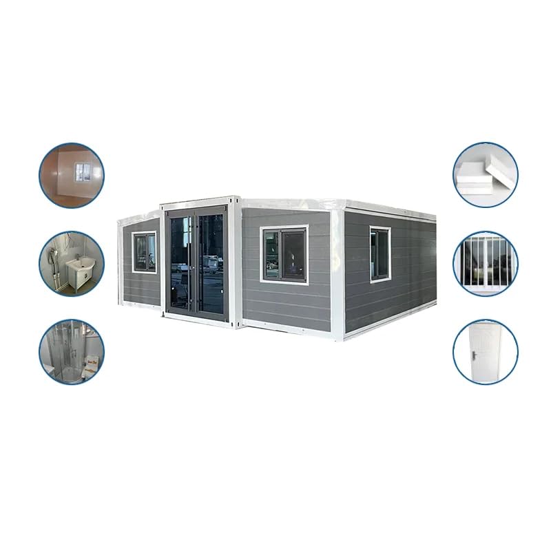 40ft 20ft Two 4 Bedroom Hurricane Earthquake Easy Folding Modern Villa Expandable Container prefabricated Mobile House - WoodArtSupply