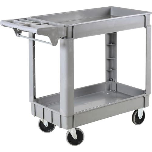 Ironton 500-Lb. Capacity 2 Tray Utility Cart, Maintenance-Free Structural Foam Construction Cargo Pushcart, Scratch Resistant, Easy to Clean Service - WoodArtSupply