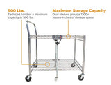 Bostitch Office Stowaway Folding Utility Cart, NSF Certified, Metal Heavy Duty Design, 23.5" x 37.5" x 39", Chrome Bostitch