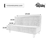 Easy-Going Stretch Futon Slipcover Armless Futon Bed Cover Furniture Protector Without Armrests with Elastic Bottom for Kids, Soft Jacquard Fabric Small Checks (Large, Christmas Red) Easy-Going
