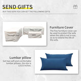 Lviden 4 Piece Wicker Patio Furniture Sets Outdoor Conversation Set PE Rattan Sectional Sofa Couch with Storage Table and Royal Blue Cushions Lviden