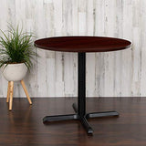 BizChair 36" Round Multi-Purpose Conference Table in Mahogany - Meeting Table for Office BizChair