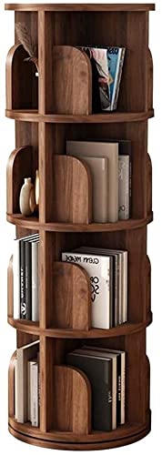 360-Degree Rotating Solid Wood Children's Bookshelf - HAOHAOMAI Creativity Corner in Brown - WoodArtSupply