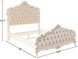 Acme Chantelle Queen Bed in Rose Gold PU & Pearl White ACME Furniture