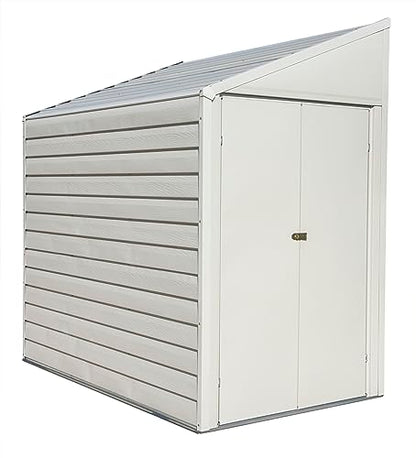 Arrow YS47-A Compact Galvanized Steel Storage Shed with Pent Roof, 4' x 7' - WoodArtSupply