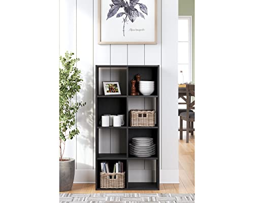 Signature Design by Ashley Langdrew 8 Cube Storage Organizer or Bookcase, Black Signature Design by Ashley