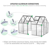 Polycarbonate Greenhouse, 8.2x6.2 FT Easy Assembly Aluminum Heavy Duty Greenhouses for Outdoors w/ Window, Swing Door, Walk-in Green House for Sunroom,Outside, Backyard, Garden, Black CDCASA