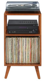 Crosley Furniture Asheville Mid-Century Modern Media Console Record Player Stand, Storage for Vinyl Records, Walnut Crosley Furniture