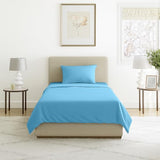 Brushed Microfiber Twin Sheets - 3-Piece Sheet Set with Pillowcase, Flat, and Fitted Sheets - Wrinkle and Fade-Resistant Bedding by Lavish Home (Blue) Lavish Home