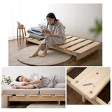EMOOR Wood Slatted Low Platform Bed Frame KAN SUNOKO Twin for Japanese Futon Mattress Solid Pine (Unpainted), Floor Sleep Tatami Mat EMOOR