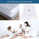 Waterproof Mattress Protector Twin Size,Mattress Cover Protector, Smooth Top Mattress Protector for Kids, Breathable Skin Friendly and Noiseless Fitted Sheet,Twin Size,Polyester Moonsea