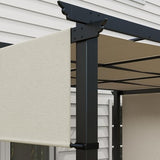 Outsunny 10' x 12' Retractable Pergola Canopy, Metal Pergola Outdoor Sun Shade Shelter for Porch, Patio, Backyard, Deck, Beige Outsunny