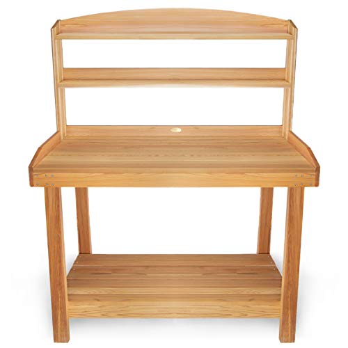 All Things Cedar PB48 Deluxe Potting Bench | Outdoor Garden Table & Plant Bench | Garden Potting Table with Untreated Western Red Cedar | Handcrafted Gardening Bench for Outdoors (47x24x61) All Things Cedar