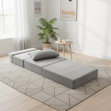 TokSay Folding Sofa Bed, Convertible Sleeper Chair with Pillow, Foldable Mattress & Back Support, Portable Floor Lounger Futon for Apartment, Dorm, Living Room, Bedroom, Grey TokSay