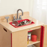ECR4Kids Play Kitchen Sink, Wooden Playset, Natural ECR4Kids
