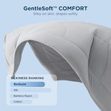 Bedsure Cooling Comforter Queen Size - GentleSoft Moisture Wicking Cooling Blanket for Hot Sleepers, Breathable Lightweight Duvet Insert, Dual-Sided Summer Blanket, Gray, 88x88 Inches Bedsure