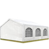 TOOLPORT Party Tent 16x20 ft Garden Tent Canopy PE 450 N Tarpaulin 100% Waterproof White TOOLPORT