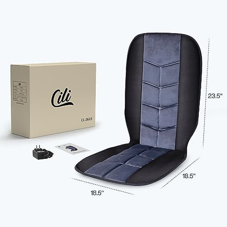 CILI Massage Chair Pad,Back Massager with Heat,Massage Seat Cushion with 10 Vibration Motors,30-60-90 Minutes Heating Options,Chair Massager for Office Chair, Home Office Use CILI