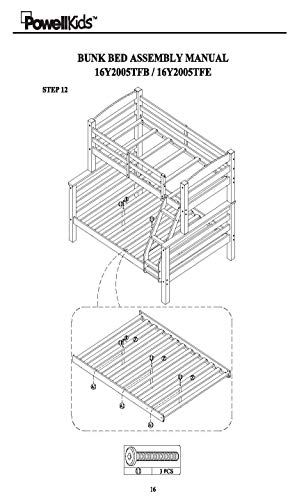 Powell Espresso Twin/Full Bunk Bed with Built-In Ladder and Detachable Design - WoodArtSupply