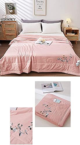 Quilt Super Soft Warm and Comfortable Quilt Summer Cotton Single Weight Bed Quilt Fiber Summer Duvet Thin Quilt Air-Conditioning Quilt Summer Cool Quilt (Color : Gray Blue Size : 150200) (Gray Powd WoodArtSupply