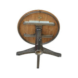 IC International Concepts 36" Round Top Pedestal 12" Leaf-30.1" H-Dining Height Table, Hickory/Washed Coal IC International Concepts