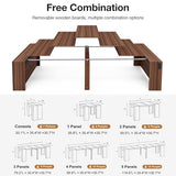 Kikihouse Modern Extendable Dining Table for 2 to 12 People with Outlet, Space Saving Expanding Table with Storage for Party, Weddings, Meetings, Celebrations (Brown) Kikihouse