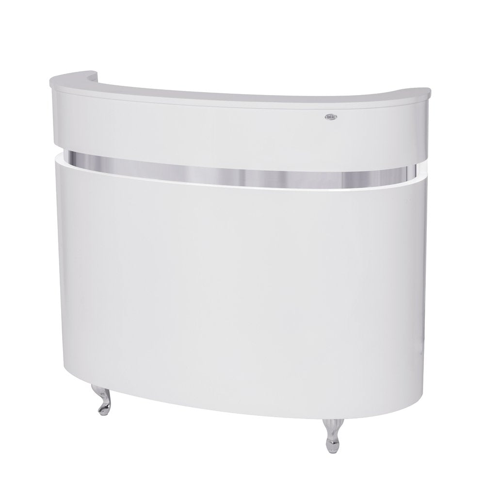 Dir Reception Desk, Receptionist Area Counter, Office Desk with LED Lights Star Ferry, White Dir