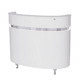 Dir Reception Desk, Receptionist Area Counter, Office Desk with LED Lights Star Ferry, White Dir