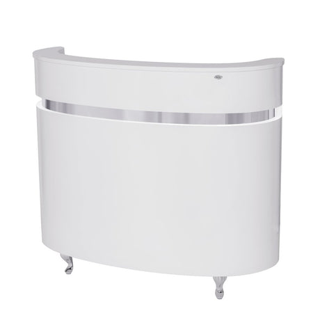 Dir Reception Desk, Receptionist Area Counter, Office Desk with LED Lights Star Ferry, White Dir