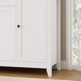 HORSTORS 55" Buffet Cabinet with Storage, Kitchen Buffet Sideboard with Drawers, Large Storage Cabinet with Doors and Shelves, Modern Farmhouse Coffee Bar for Kitchen, Dining Room, Living Room, White HORSTORS